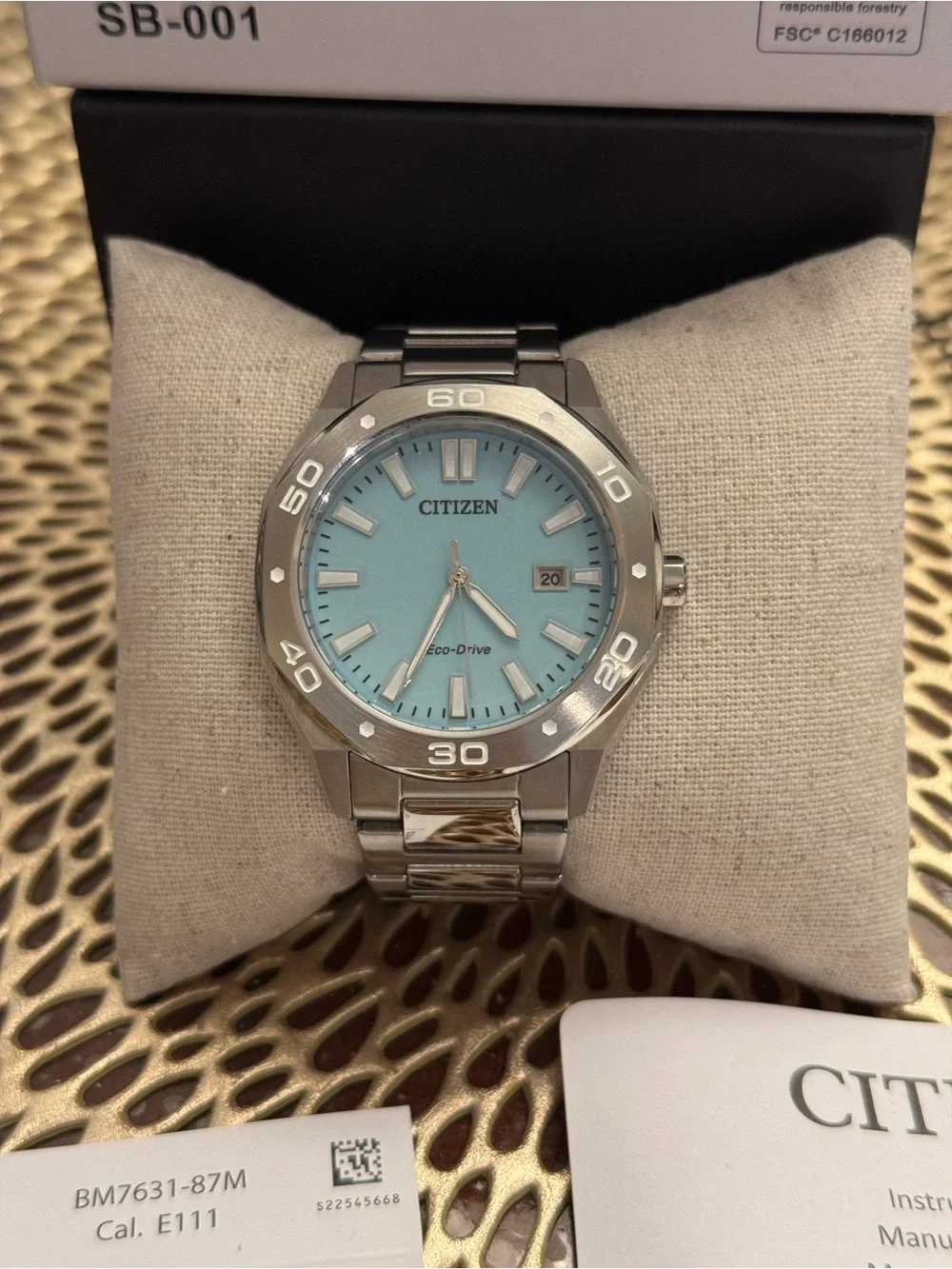 Citizen Men’s Silver Watch with Light Blue Dial